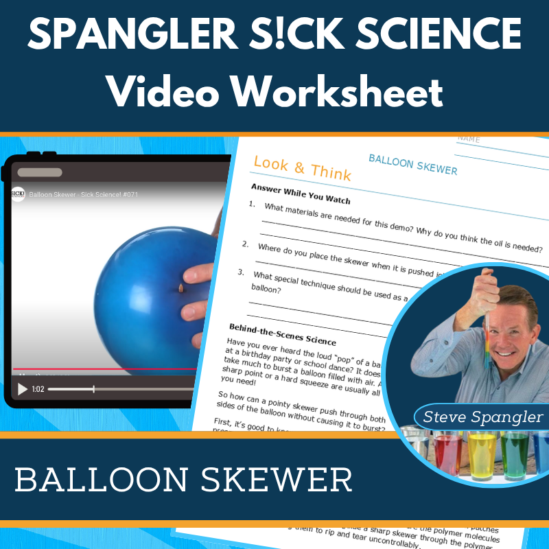 Balloon Skewer - Spangler Video Worksheets with CER