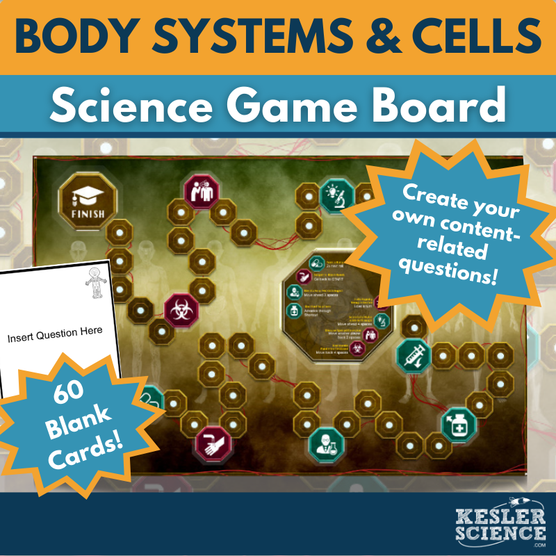 Body Systems & Cells-themed Game Board with Editable Cards