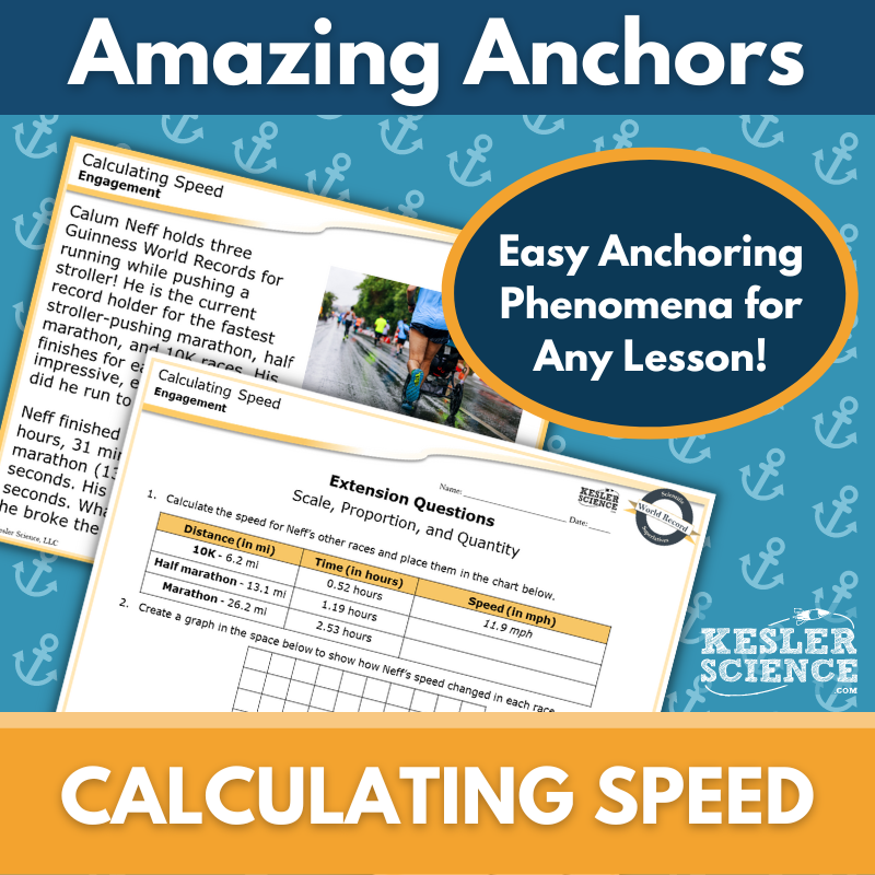 Amazing Anchors Speed, Velocity, & Acceleration (Calculating Speed) - MS 6-8
