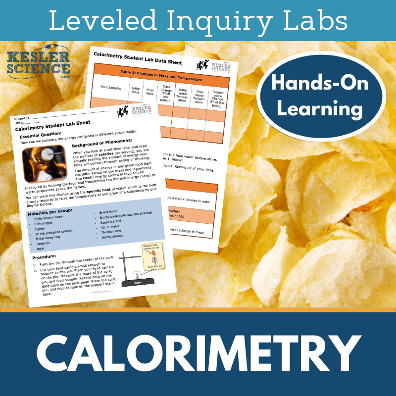 Calorimetry Inquiry Lab - NGSS MS PS3-4