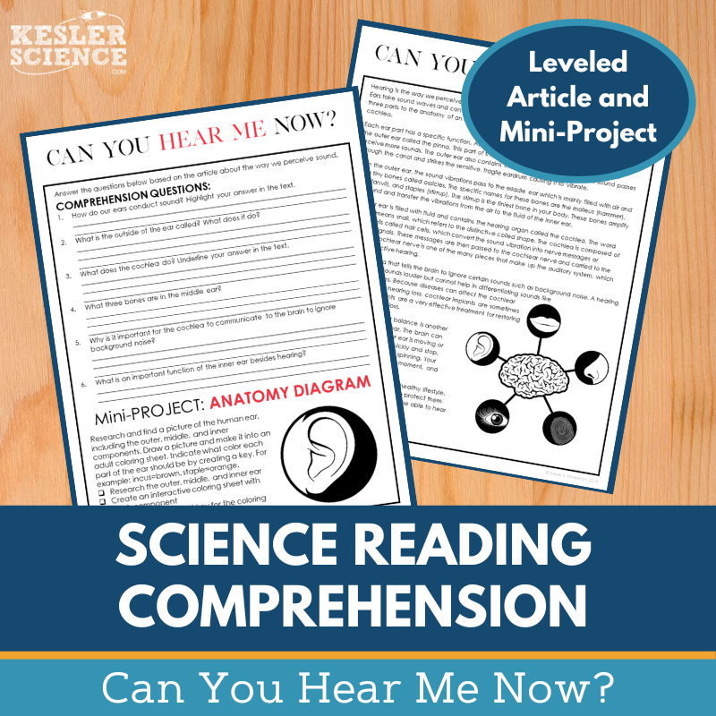 MS 6th 7th 8th Science Reading Comprehension Passages - Can You Hear Me Now?