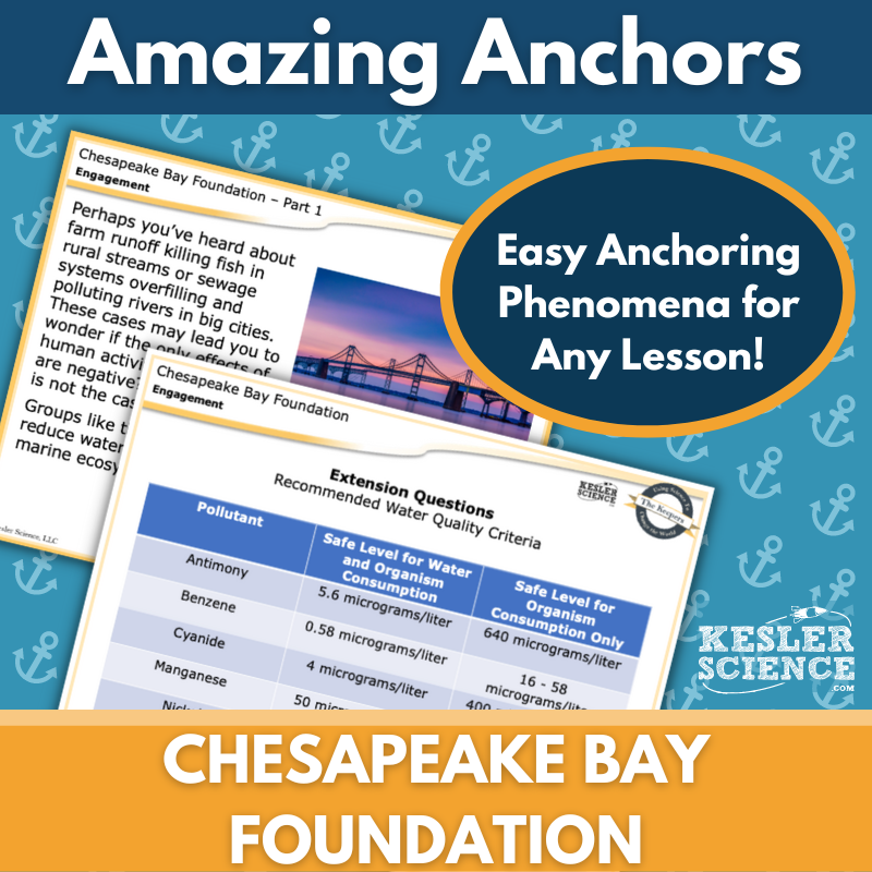 Amazing Anchors Watersheds (Chesapeake Bay Foundation) - NGSS MS LS2-2, MS 6-8