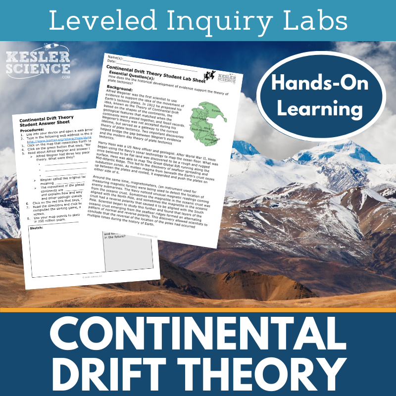 Continental Drift Theory Inquiry Lab - MS 6-8 Science TEKS