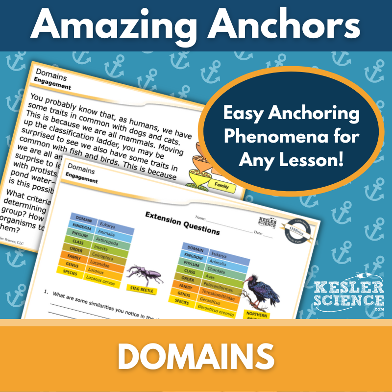 Amazing Anchors Classification of Living Things (Domains) - MS 6-8