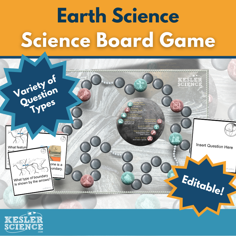 Earth Science-themed Board Game & Cards with Differentiated Card Sets - MS 6-8