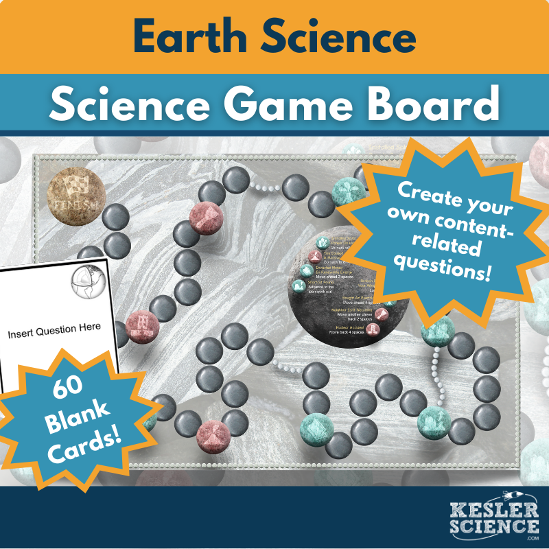 Earth Science-themed Game Board with Editable Cards