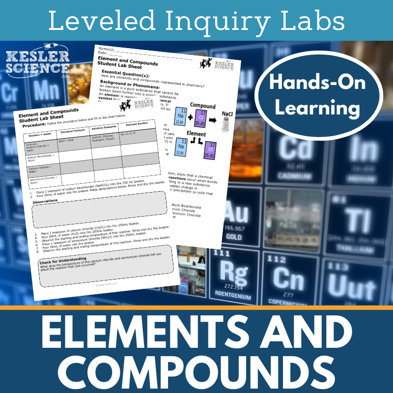 Elements and Compounds Inquiry Lab - MS 6-8 Science TEKS