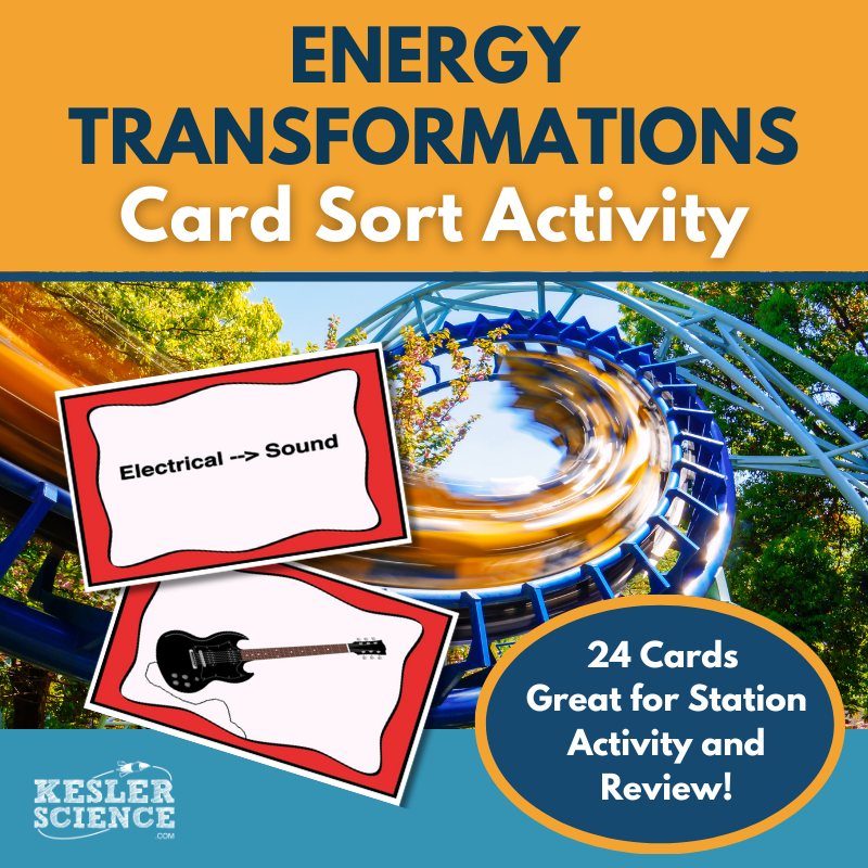 Energy Transformations Card Sort or Lab Station Activity