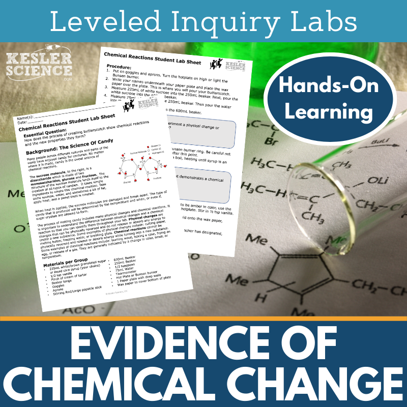 Evidence of a Chemical Change Inquiry Lab - MS 6-8 Science TEKS