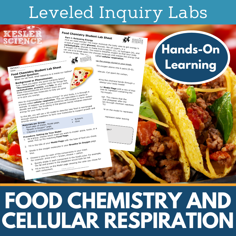 Food Chemistry Inquiry Lab - NGSS MS LS1-7