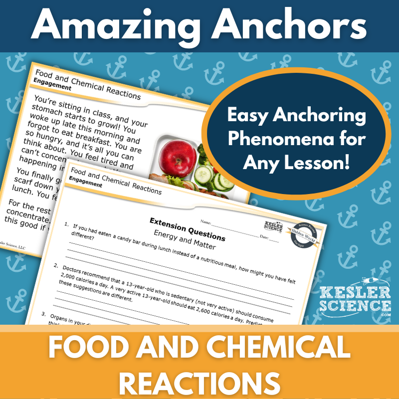 Amazing Anchors Food & Chemical Reactions - NGSS MS LS1-7