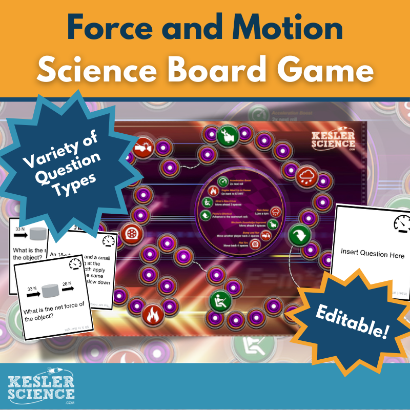 Force & Motion-themed Board Game & Cards with Differentiated Card Sets - MS 6-8
