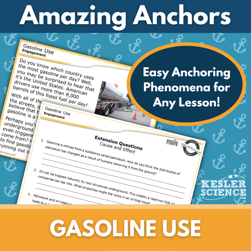 Amazing Anchors Energy Distribution (Gasoline Use) - NGSS MS ESS3-1