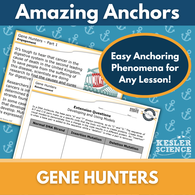 Amazing Anchors Mutations (Gene Hunters) - NGSS MS LS3-1