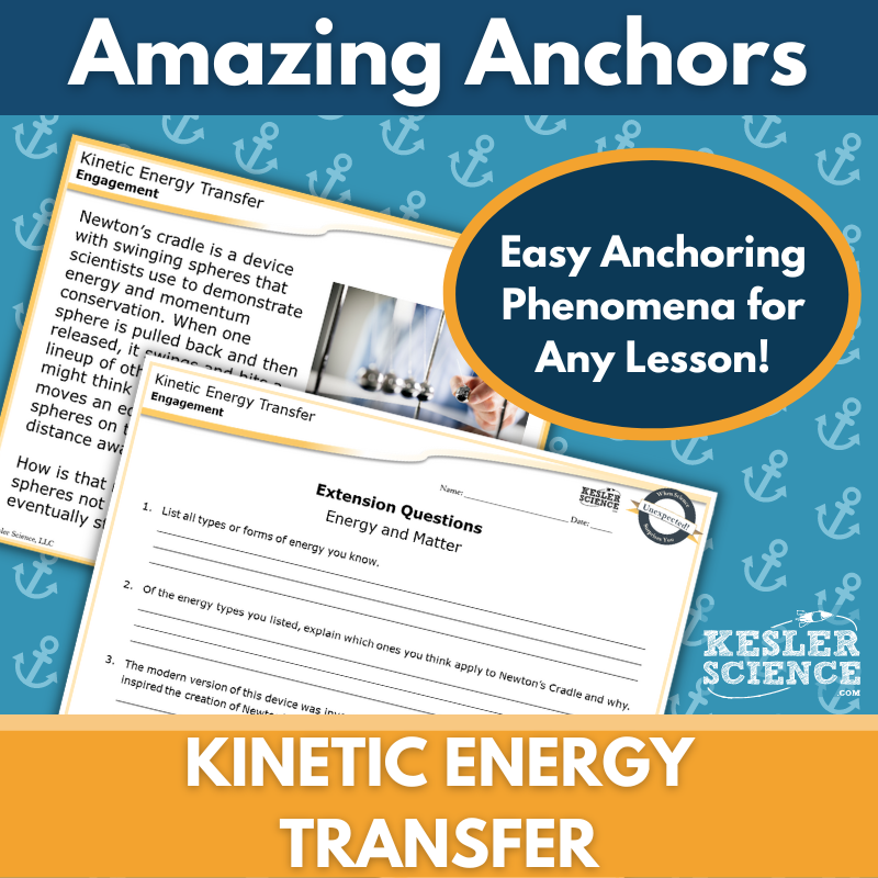 Amazing Anchors Kinetic Energy Transfer - NGSS MS PS3-5
