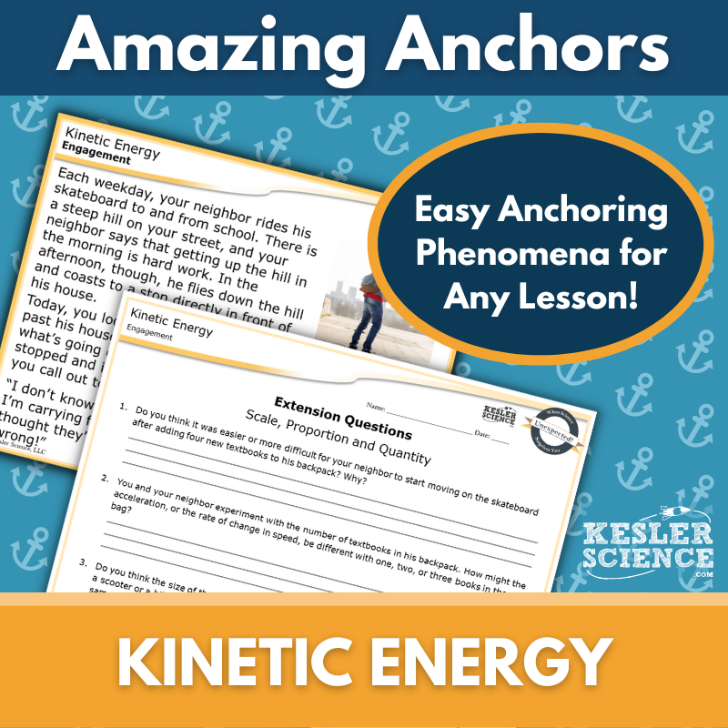 Amazing Anchors Kinetic Energy of an Object - NGSS MS PS3-1