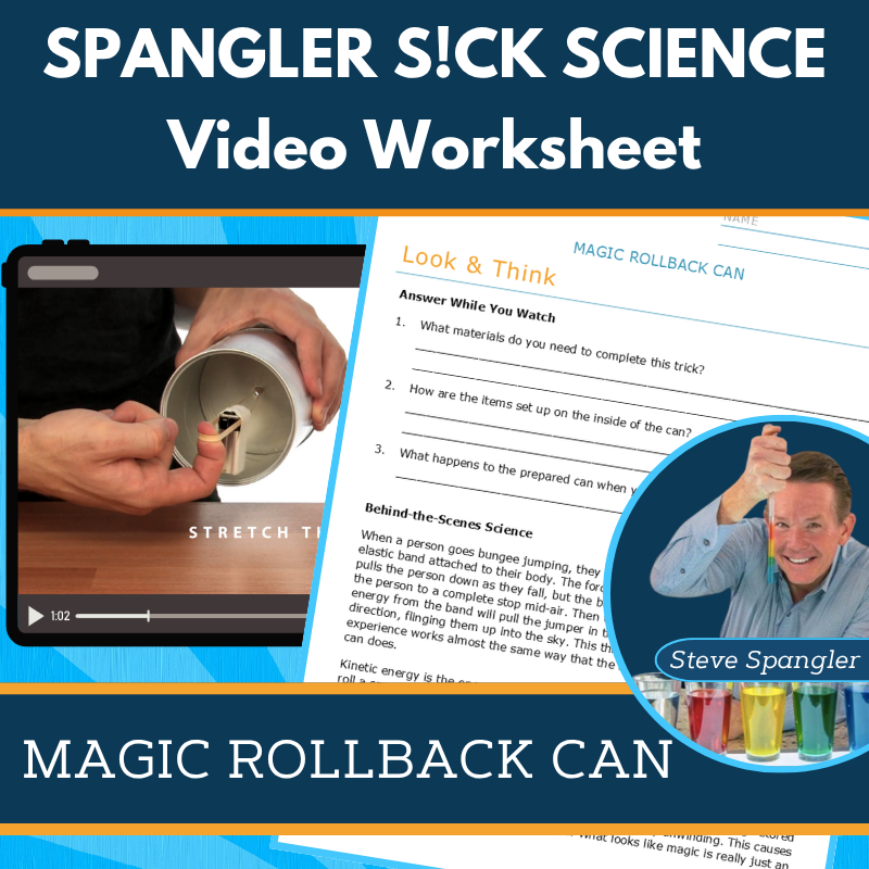 Magic Rollback Can - Spangler Video Worksheets with CER