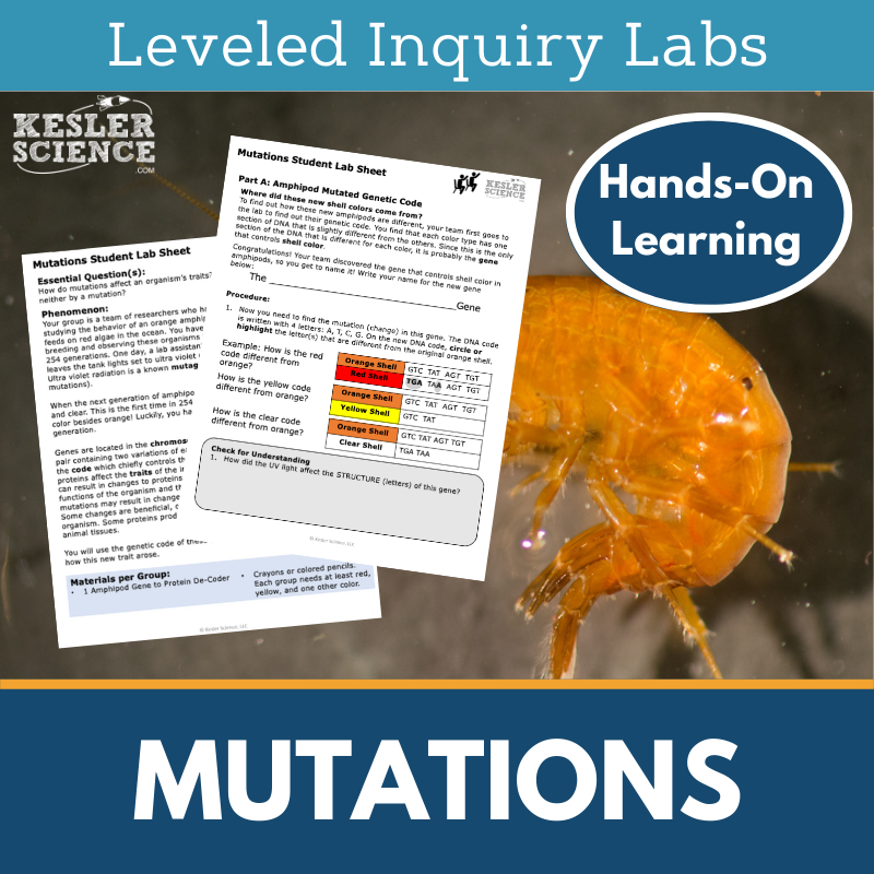 Mutations Inquiry Lab - NGSS MS LS3-1
