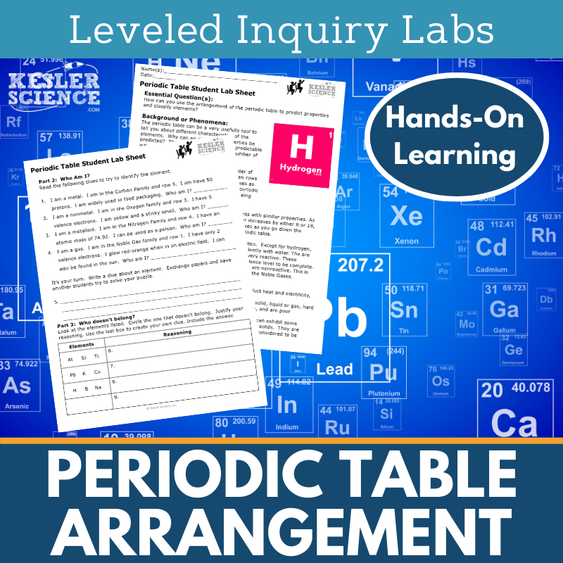 Periodic Table Arrangement Inquiry Lab - MS 6-8 Science TEKS – Kesler ...