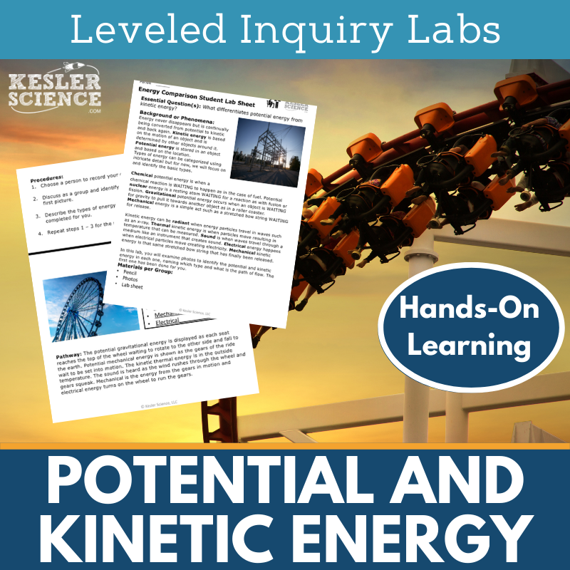 Potential and Kinetic Energy Inquiry Lab - MS 6-8 Science TEKS