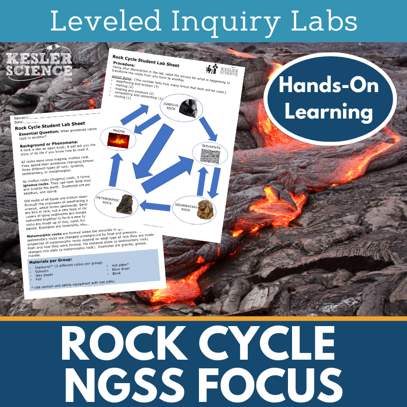Rock Cycle Inquiry Lab - NGSS MS ESS2-1