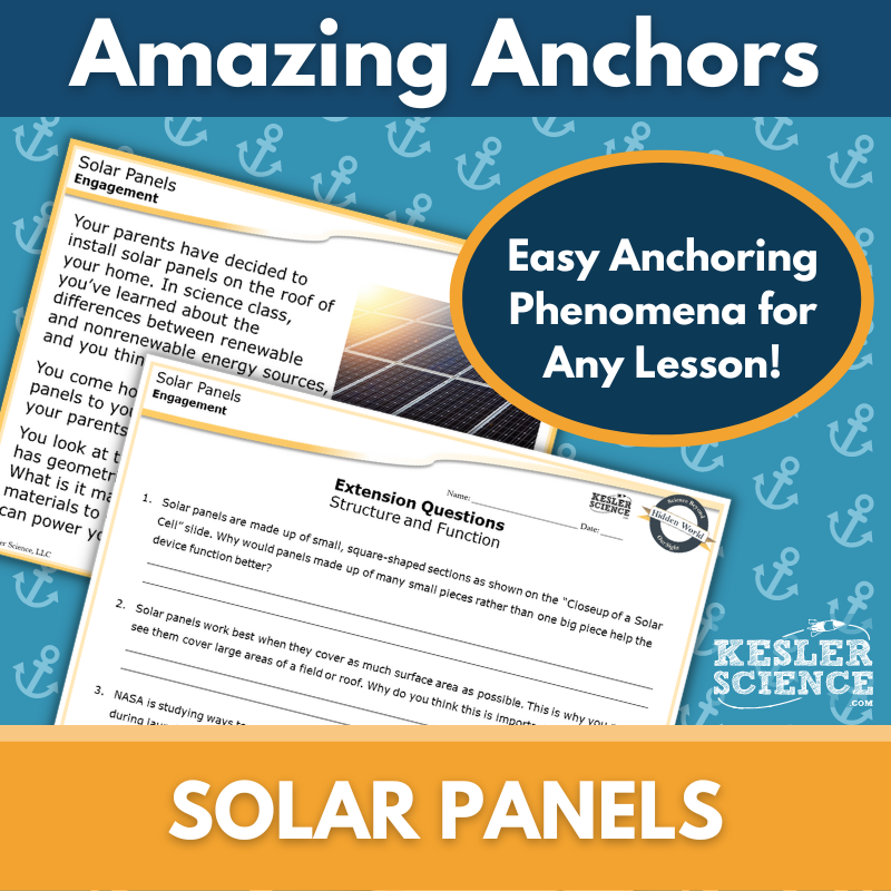 Amazing Anchors Synthetic Materials (Solar Panels ) - NGSS MS PS1-3