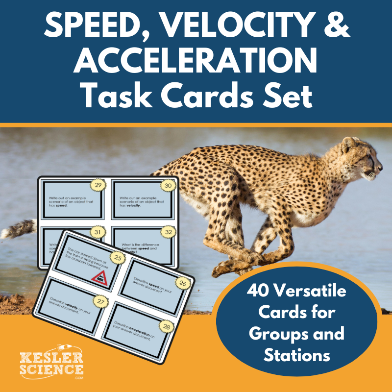 Speed, Velocity, and Acceleration Task Cards