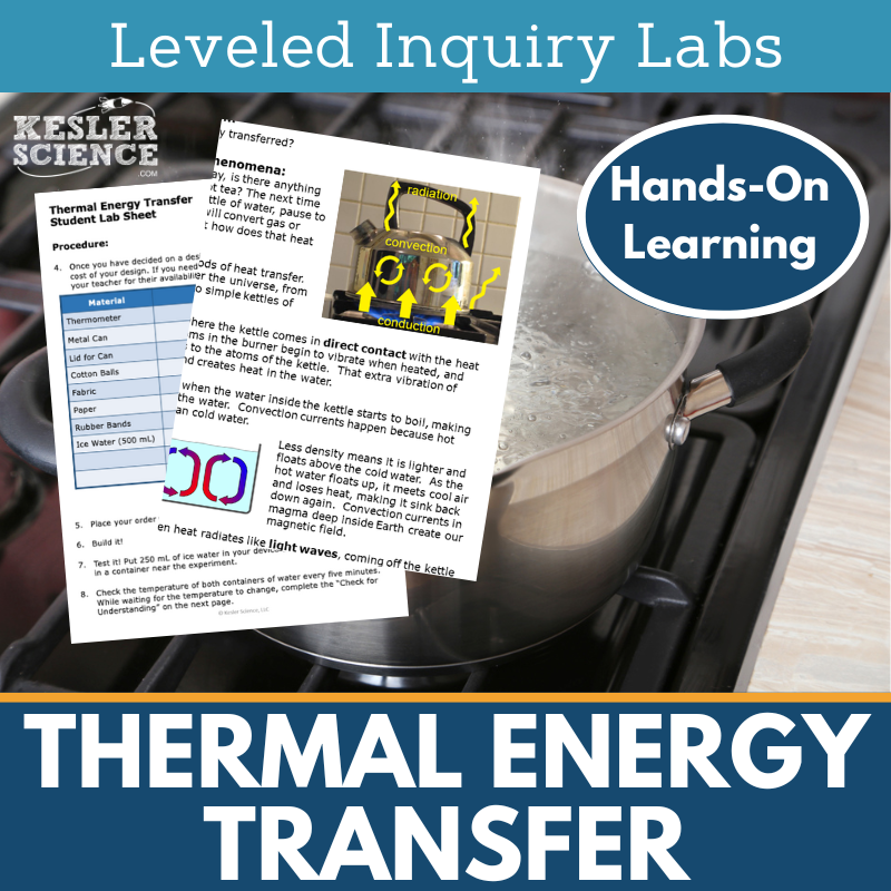 Thermal Energy Transfer Inquiry Lab - NGSS MS PS3-3