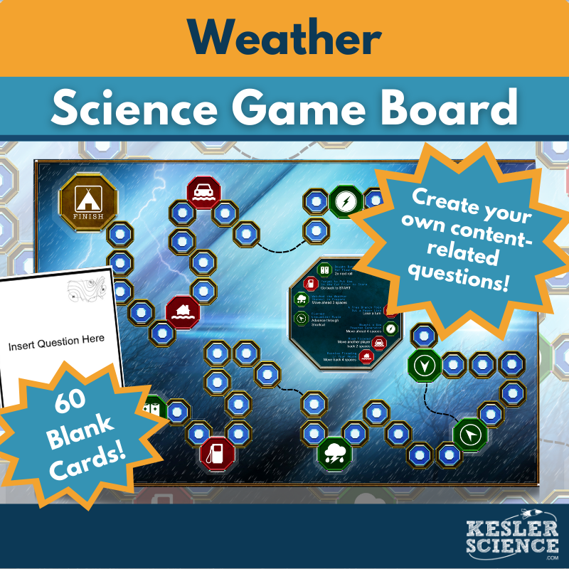 Weather-themed Game Board with Editable Cards
