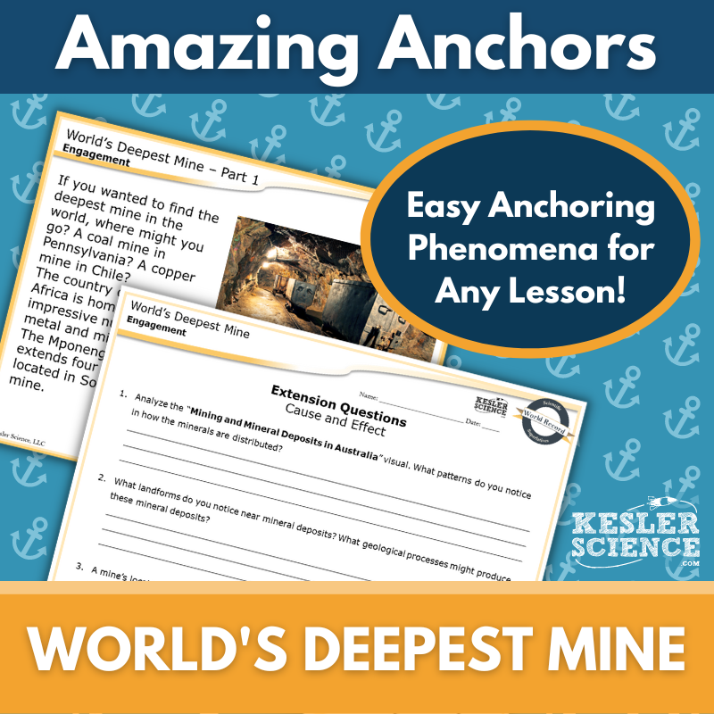 Amazing Anchors Mineral Distribution (World's Deepest Mine) - NGSS MS ESS3-1
