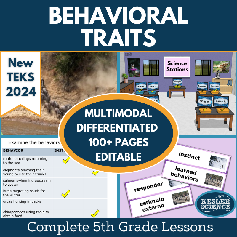 Behavioral Traits Complete Science Lesson - Grade 5, New TEKS 5.13B