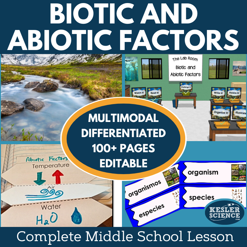 Biotic & Abiotic Factors Complete Lesson Plan - MS