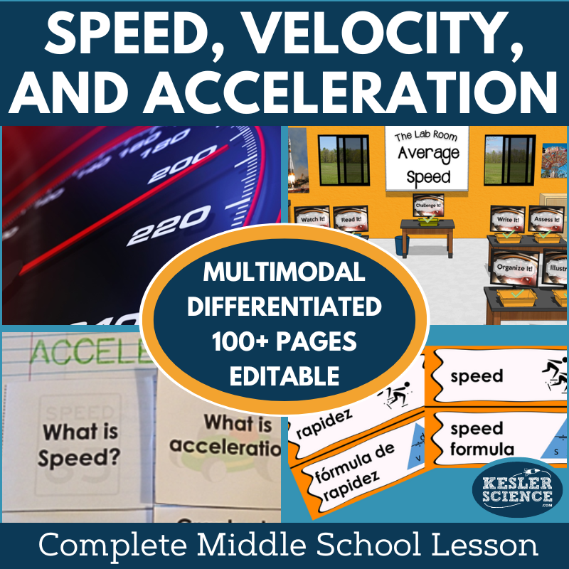 Speed, Velocity, & Acceleration Complete Lesson Plan - MS