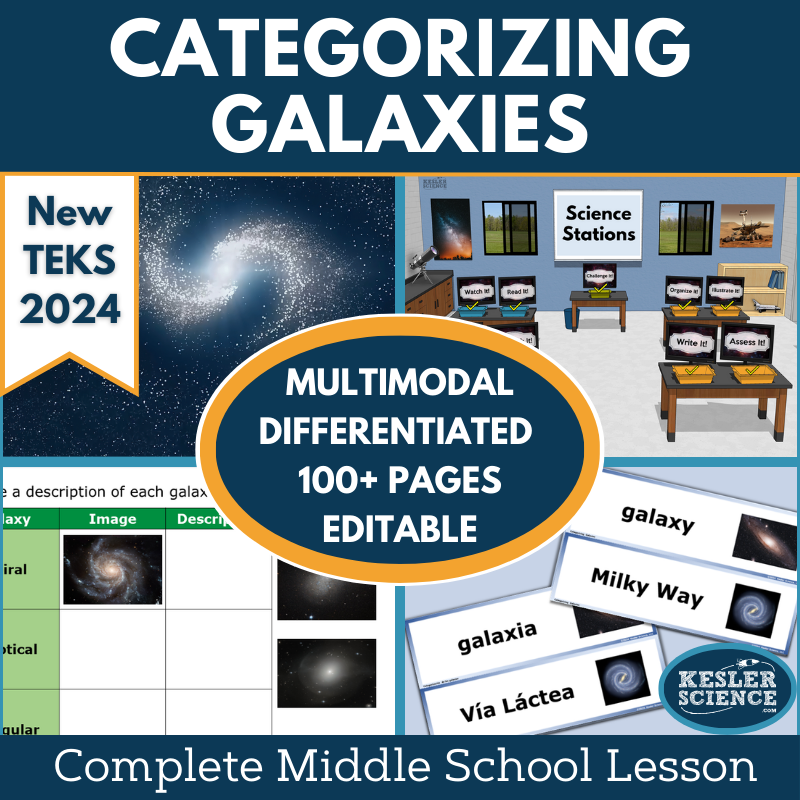 Categorizing Galaxies Complete Science Lesson - New TEKS 8.9B