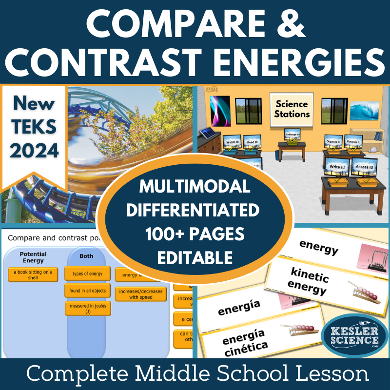 Compare & Contrast Energies Complete Science Lesson - New TEKS 6.8A