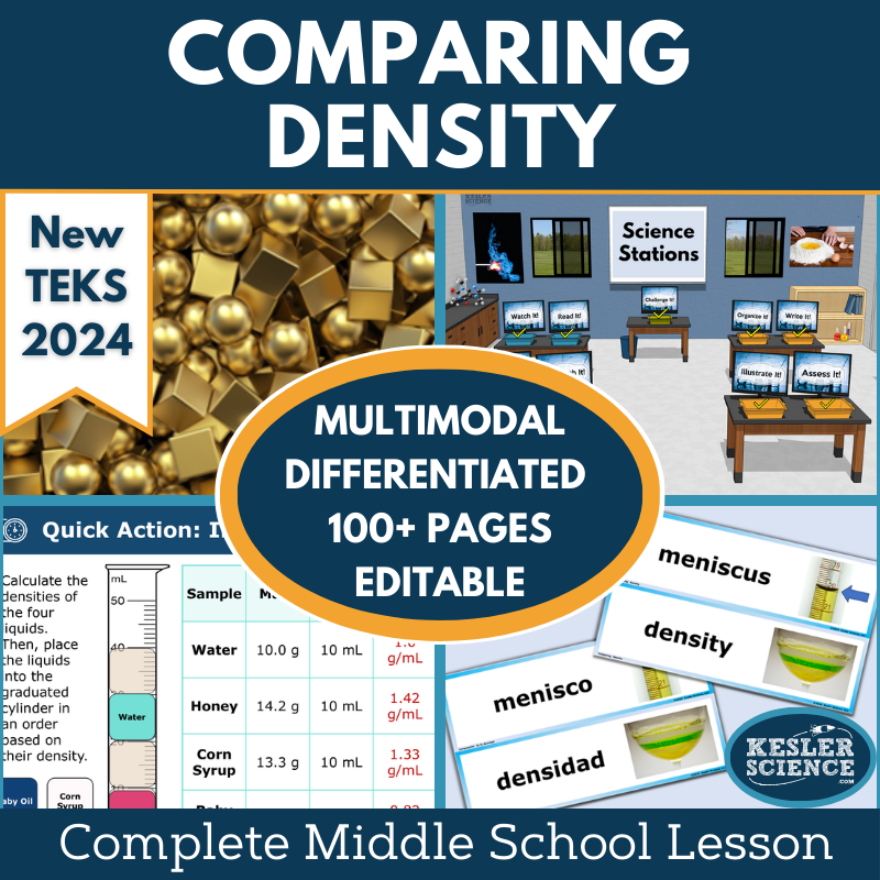 Comparing Density Complete Science Lesson - New TEKS 6.6D