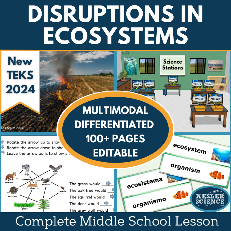 Disruptions in Ecosystems Complete Science Lesson  - New TEKS 8.12A