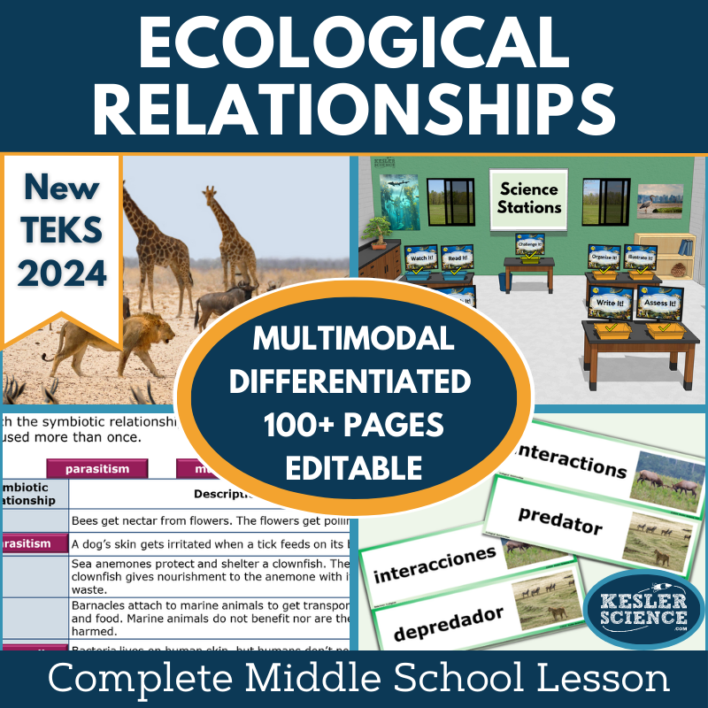 Ecological Relationships Complete Science Lesson - New TEKS 6.12B