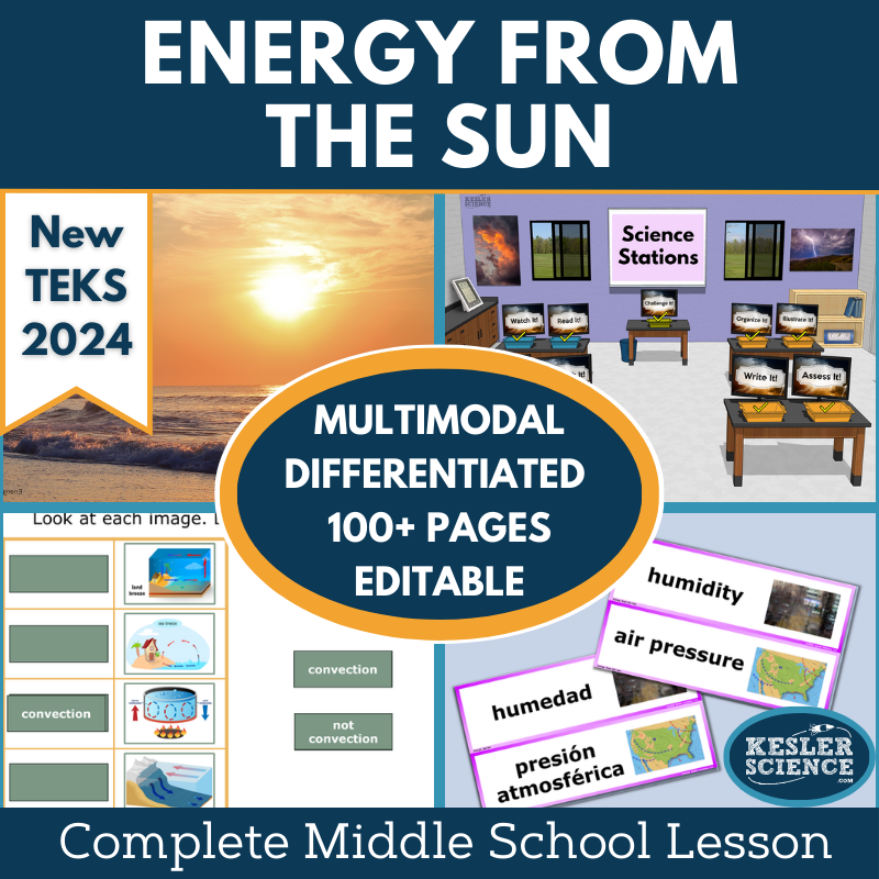 Energy from The Sun Complete Science Lesson - New TEKS 8.10A