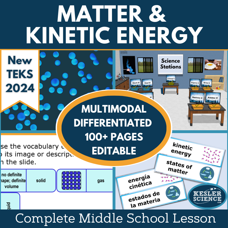Matter & Kinetic Energy Complete Science Lesson - New TEKS 6.6A