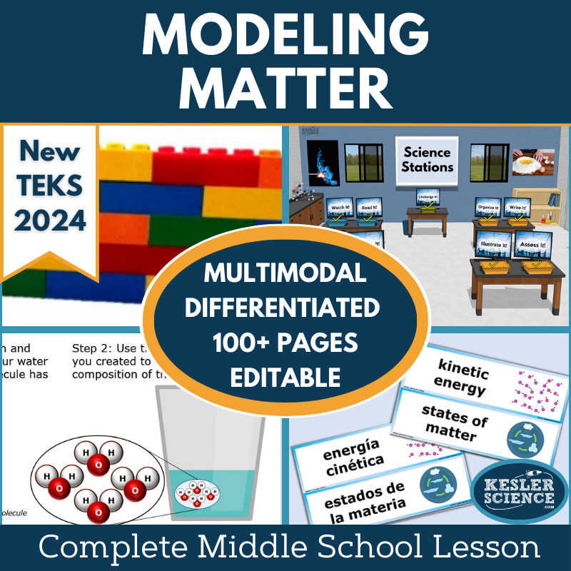 Modeling Matter Complete Science Lesson - New TEKS 8.6A