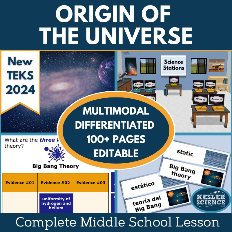 Origins of the Universe Complete Science Lesson - New TEKS 8.9C