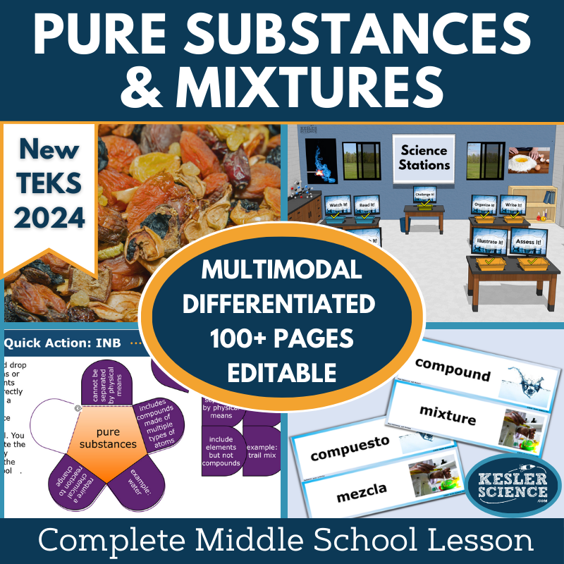 Pure Substances & Mixtures Complete Science Lesson - New TEKS 6.6B