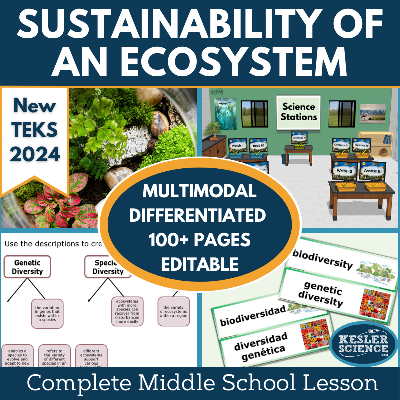 Sustainability of an Ecosystem Complete Science Lesson - New TEKS 8.12C