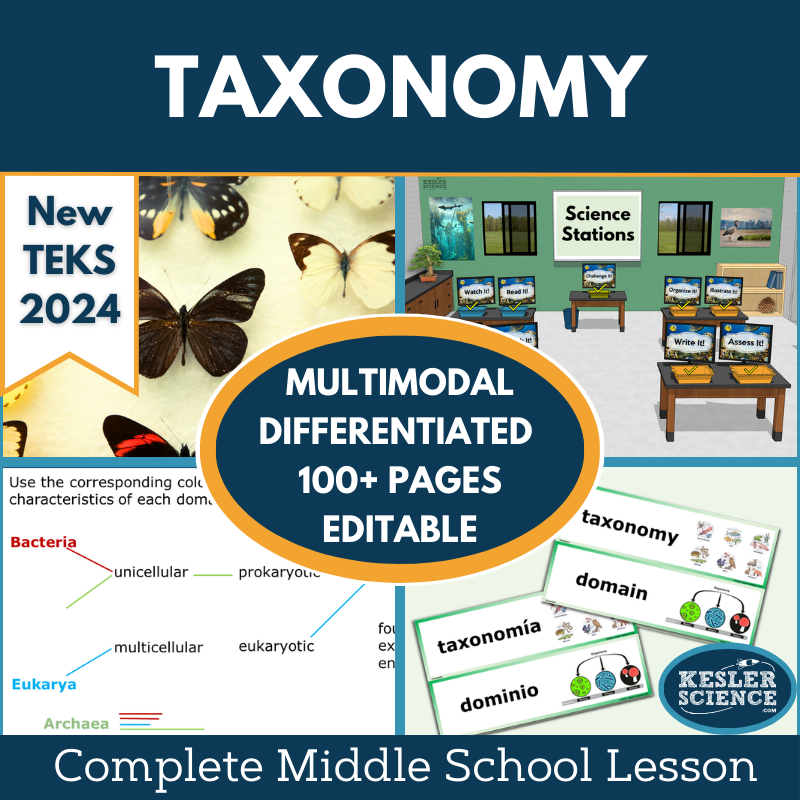 Taxonomy Complete Science Lesson - New TEKS 7.14A