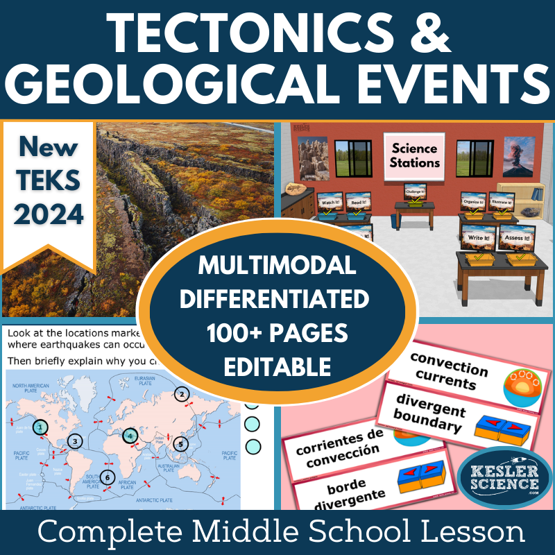 Tectonics & Geological Events Complete Science Lesson - New TEKS 7.10B