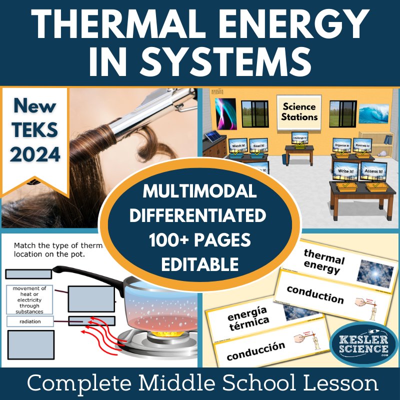 Thermal Energy in Systems Complete Science Lesson - New TEKS 7.8A