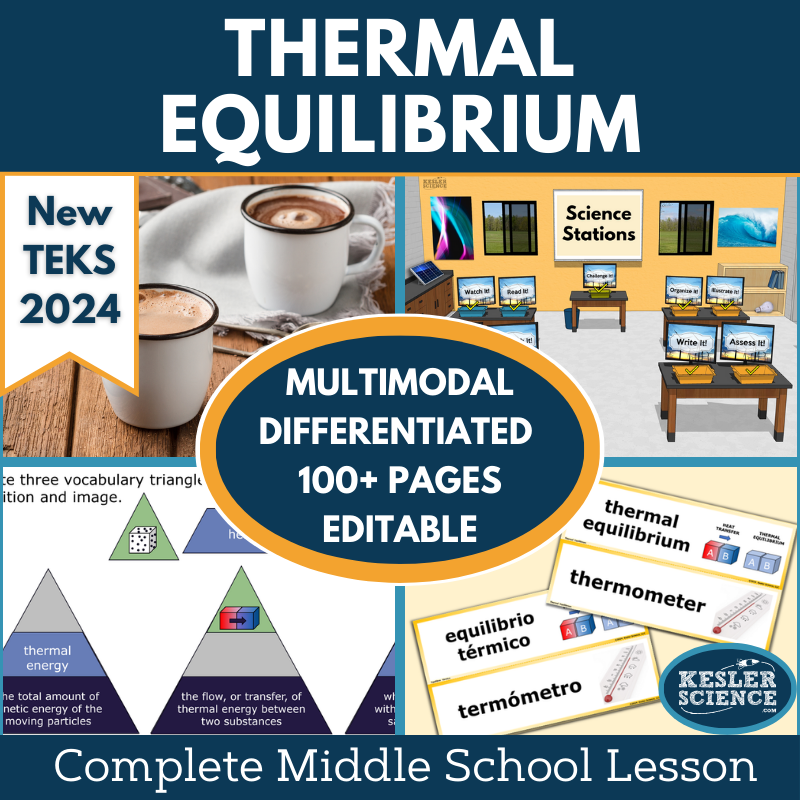 Thermal Equilibrium Complete Science Lesson - New TEKS 7.8B