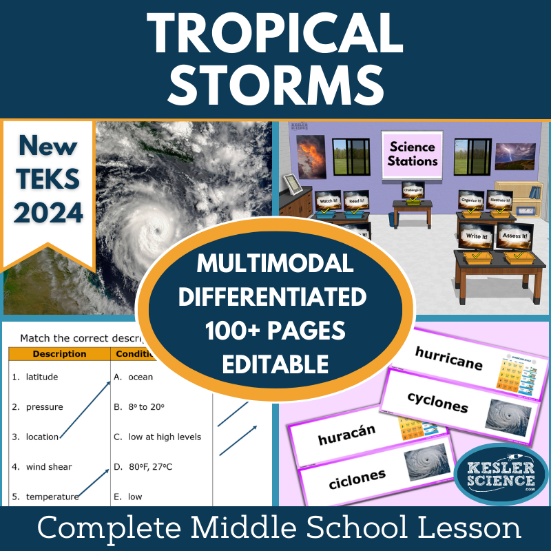 Tropical Storms Complete Science Lesson - New TEKS 8.10C