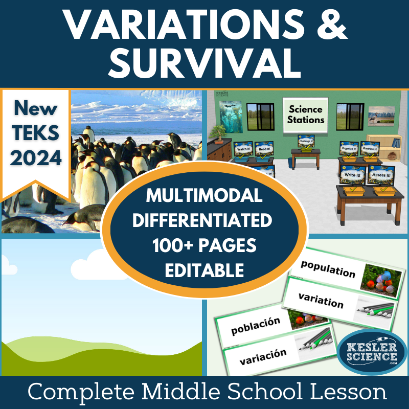 Variations & Survival Complete Science Lesson - New TEKS 6.13C